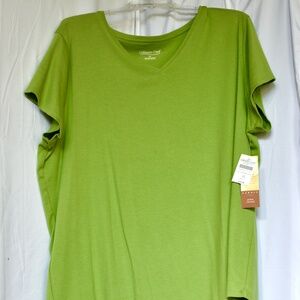 Green Cotton Top 3X, new with tags